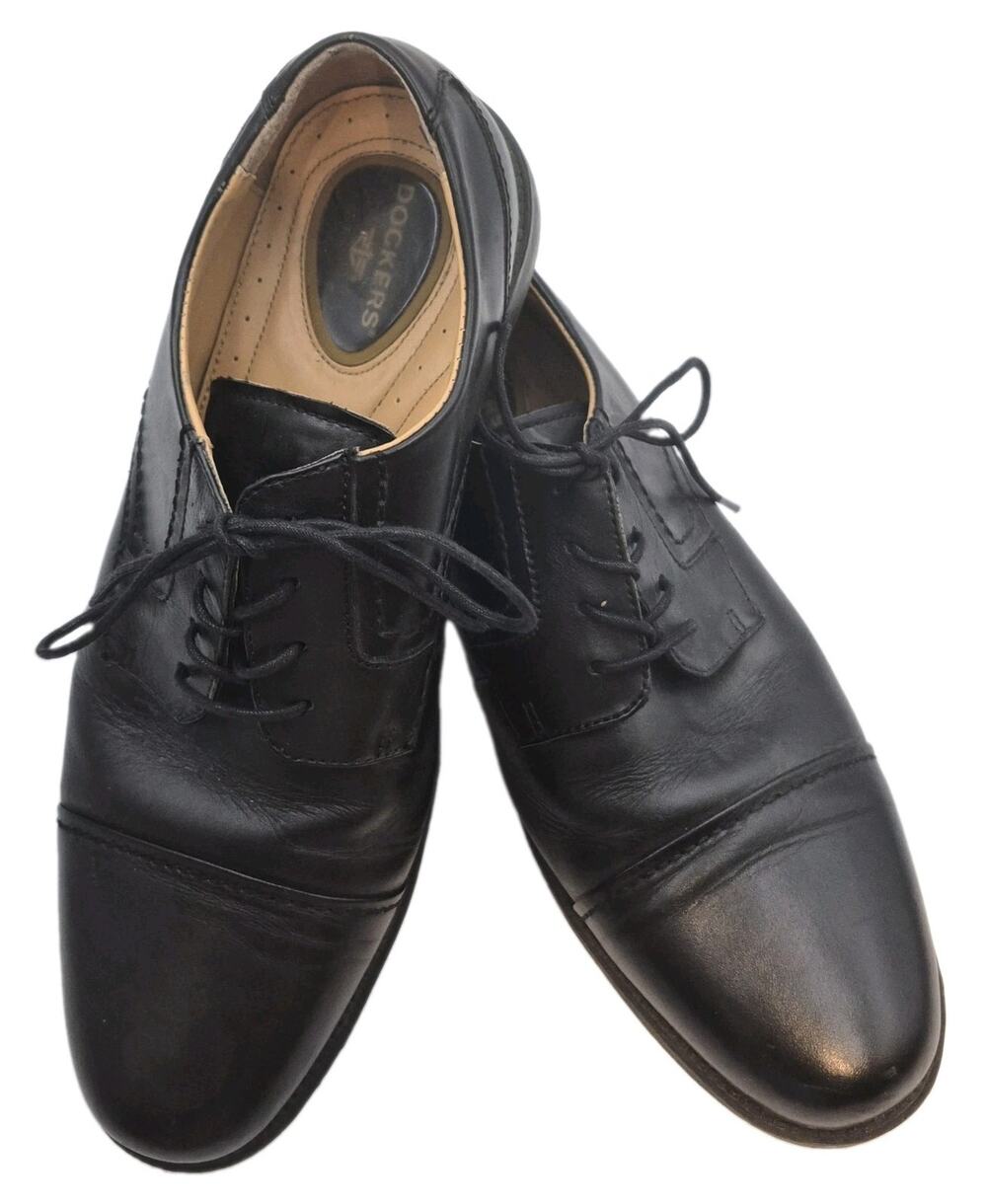 Dockers Black Leather Lace-Up Oxford Dress Shoes 11.5 All-Motion Comfort